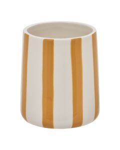 Toothbrush holder, STRIO, dolomite, white/ orange, Dia.8.7xH10 cm