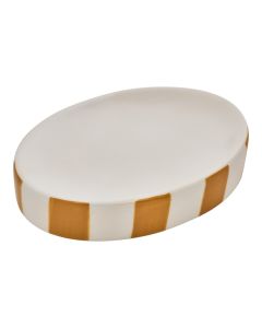 Soap holder, STRIO, dolomite, white/orange, 13.3x10xH 2.5 cm