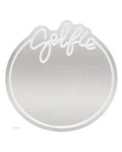 Pasqyrë e rrumbullakët me ndriçim LED, "Selfie", PVC/xham, Dia.35 cm