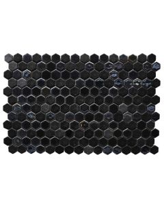 Mosaic tile, Hexa Artistic Blend Sugar Black, 3x3.4 chips, glass, 32.5x51.5 cm
