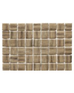 Mosaic tile, Modena Wood Capri Light Matte, 5x5 chips, glass, 31.5x47.7 cm
