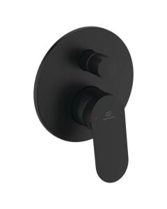 Concealed shower mixer with diverter, Ideal Standart, CERALIFE, brass, black finish, Dia. 16.3 cm