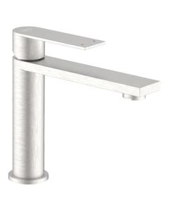 Basin mixer, SOLAR, steel SS304, brushed finish, H:17 cm