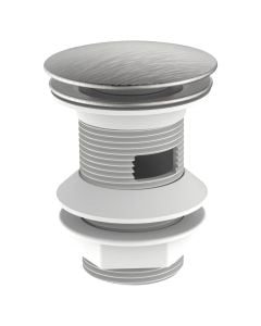 Click-clack drain waste with overflow, plastic with steel cap, brushed finish