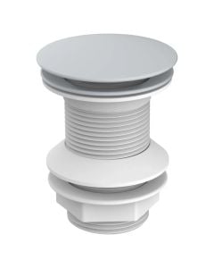 Click-clack drain waste without overflow, plastic, white