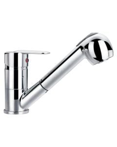 Sink mixer, Ray, pull-out, brass, chrome finish