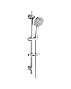 Shower rail set, Leonida, 5 sprays, metallic, H 71 cm