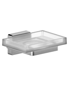 Soap holder, Cubo, steel/ glass, chrome finish