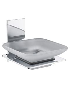 Soap holder, Flat, brass, chrome finish