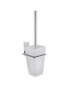 Toilet brush holder, Flat, brass, chrome finish