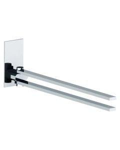 Towel holder, Flat, brass, chrome finish