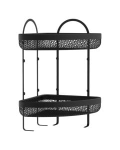Corner shower holder, 2 shelves, Harmony, metal, black