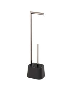Toilet brush and toilet paper holder, Amy, metal, black