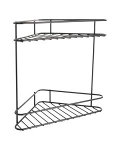 Mbajtëse shampo këndore me 2 nivele, CHROME BLACK, e zezë, metal