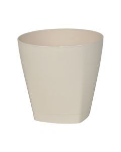 Round flower pot, URBAN, plastic, cream, Ø14 xH13.5 cm, 1.35 lt