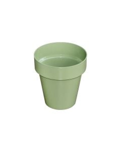 Flower pot round, PORTO, plastic, sage green, Ø14 xH15 cm