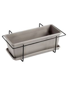 Rectangular flower pot set, MARE, plastic, brown, 17x60xH14.5 cm