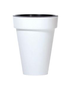 Vazo lulesh rrethore, CUBE SLIM, plastike, e bardhë, Ø46.1 xH57.7 cm, 40 lt; 55 lt