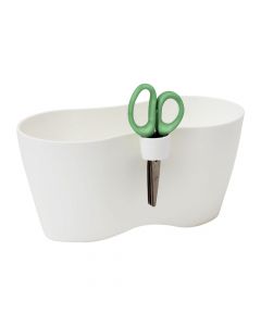 Oval flower pot, LIMES DUBLO, plastic, white, 12x25xH12 cm, 2.3 lt