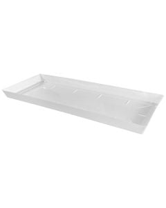 Rectangular flower pot saucer, LOFLY, plastic, white, 31.5x92xH5.9 cm