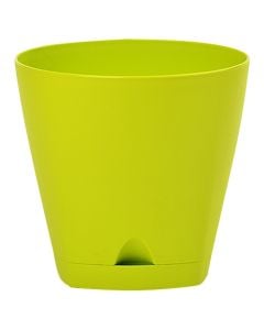 Round flower pot, DRINA, plastic, lime, Ø11 xH10.5 cm
