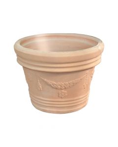Round flower pot, GIRLANDA, ceramic, terracote, Ø50 xH30 cm