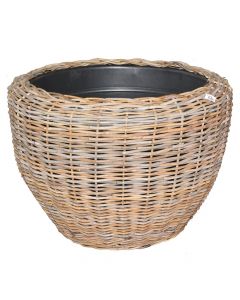 Round flower pot, rattan stripe, natural, Ø80 xH62 cm