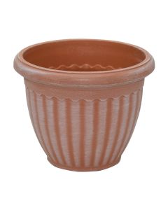 Round flower pot, COLOSSEO, plastic, beige, Ø20 xH14 cm