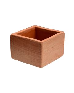 Square flower pot, ceramic, natural, 9x9xH6 cm