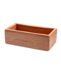Rectangular flower pot, ceramic, natural, 16.5x8.5xH6 cm