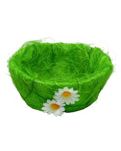Flower basket, polyester, green, Ø16 xH6.5 cm