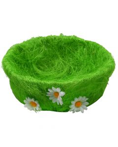 Flower basket, polyester, green, Ø21 xH8 cm