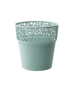 FLower pot, round, Tree, plastic, sage, Ø14.5 xH14.8 cm