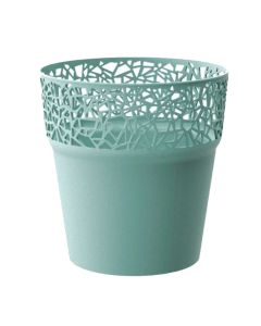 FLower pot, round, Tree, plastic, sage, Ø17.5 xH17.9 cm