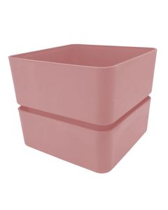 Flower pot, square, plastic, old rose, 12x12xH11 cm, 0.75 lt