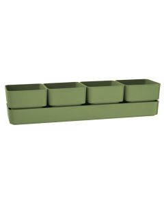 Flower pot, rectangular, plastic, olive green, 48x12xH11 cm, 3 lt