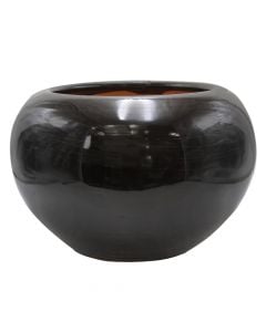 Vazo lulesh, qeramike, e zezë, Ø40xH25 cm