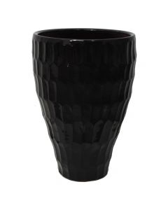 Vazo lulesh, qeramike, e zezë, Ø60 cm