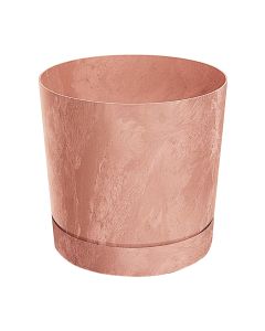Flower pot, Tubo, plastic, beton effect, terracotta, 19.9x19.6 cm