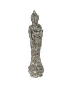 Decorative statue, Buddha, magnesium oxide, grey, 17x15.5xH60 cm