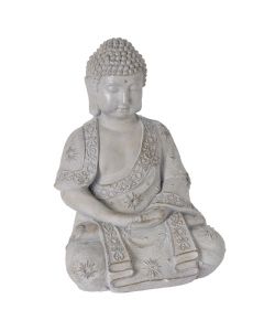 Decorative statue, Buddha, magnesium oxide, white, 29.5x25xH42 cm