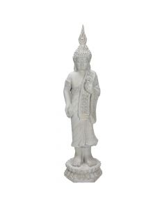 Decorative statue, Buddha, magnesium oxide, white, 22x21xH87 cm