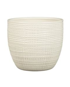 Vazo lulesh, qeramike, vanilje, Ø15.6xH14 cm