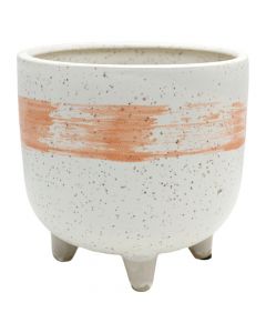 Flower pot, ceramic, orange, 18.5x18.5x17.5 cm