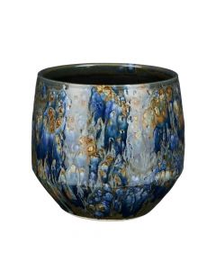 Flower pot, Harris, ceramic, blue, Ø20xH18 cm