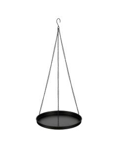 Flower pot holder, with hanging, metal, black, 25x25xH56 cm