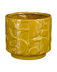 Flower pot, Zaria, ceramic, yellow, Ø21xH18.5 cm