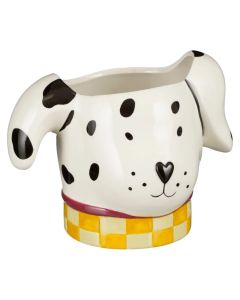 Flower pot, Dog, ceramic, white/black, 20x16xH16 cm