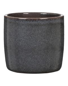 Flower pot, ceramic, dark grey, Ø21.2xH19.3cm
