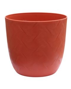 Flower pot, plastic, orange, ø15.5 cm